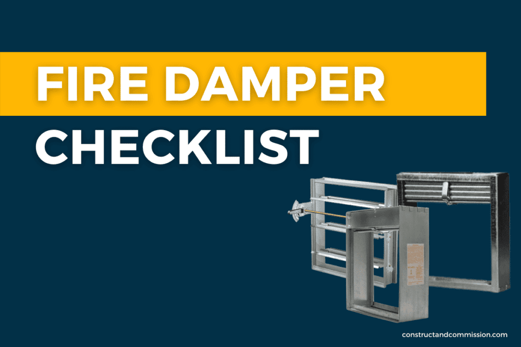 Fire Damper Checklist Front