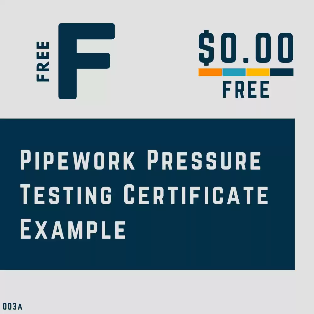 Hydraulic Pressure Testing Certificate [MS Word]