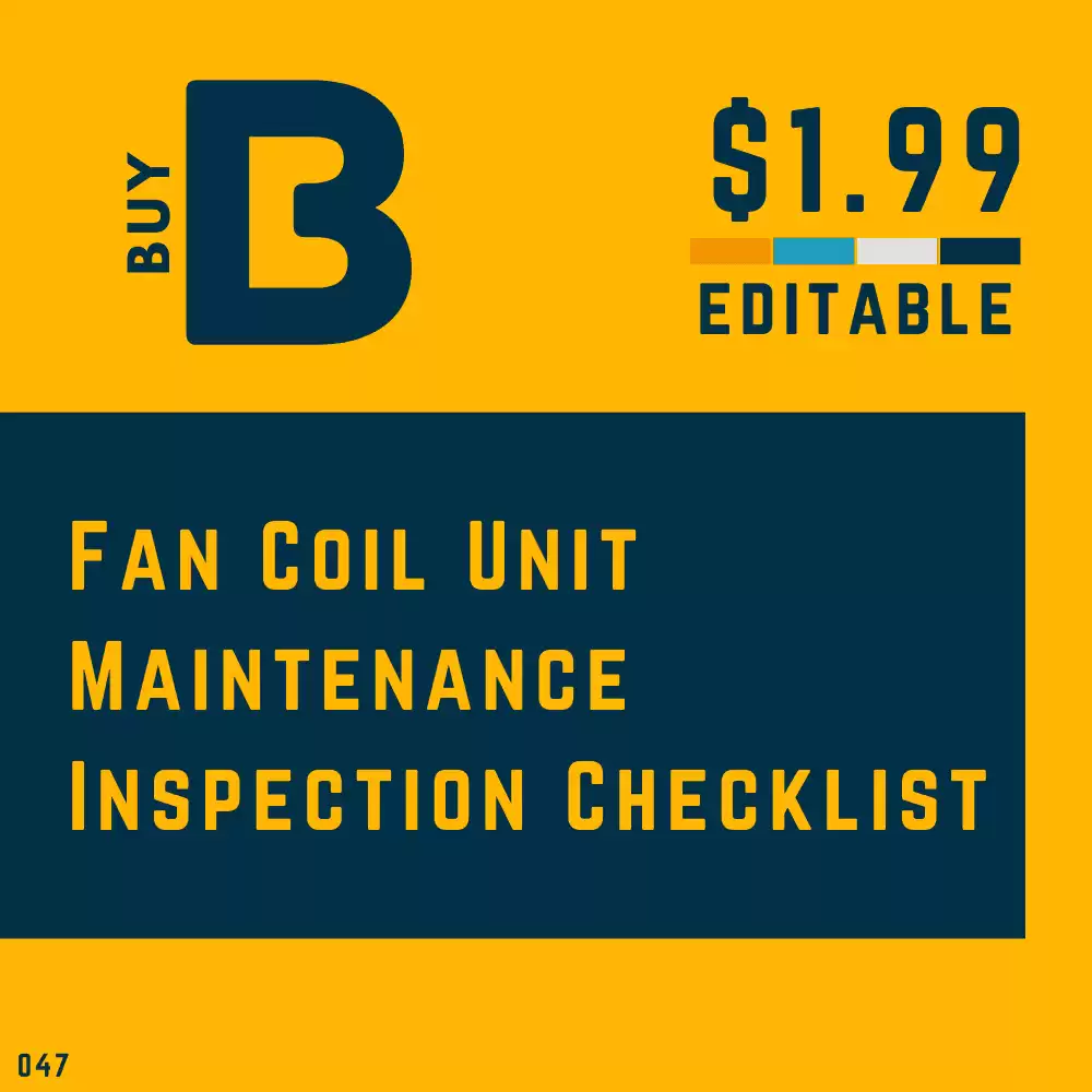 Fan Coil Unit Maintenance Checklist [MS Word]