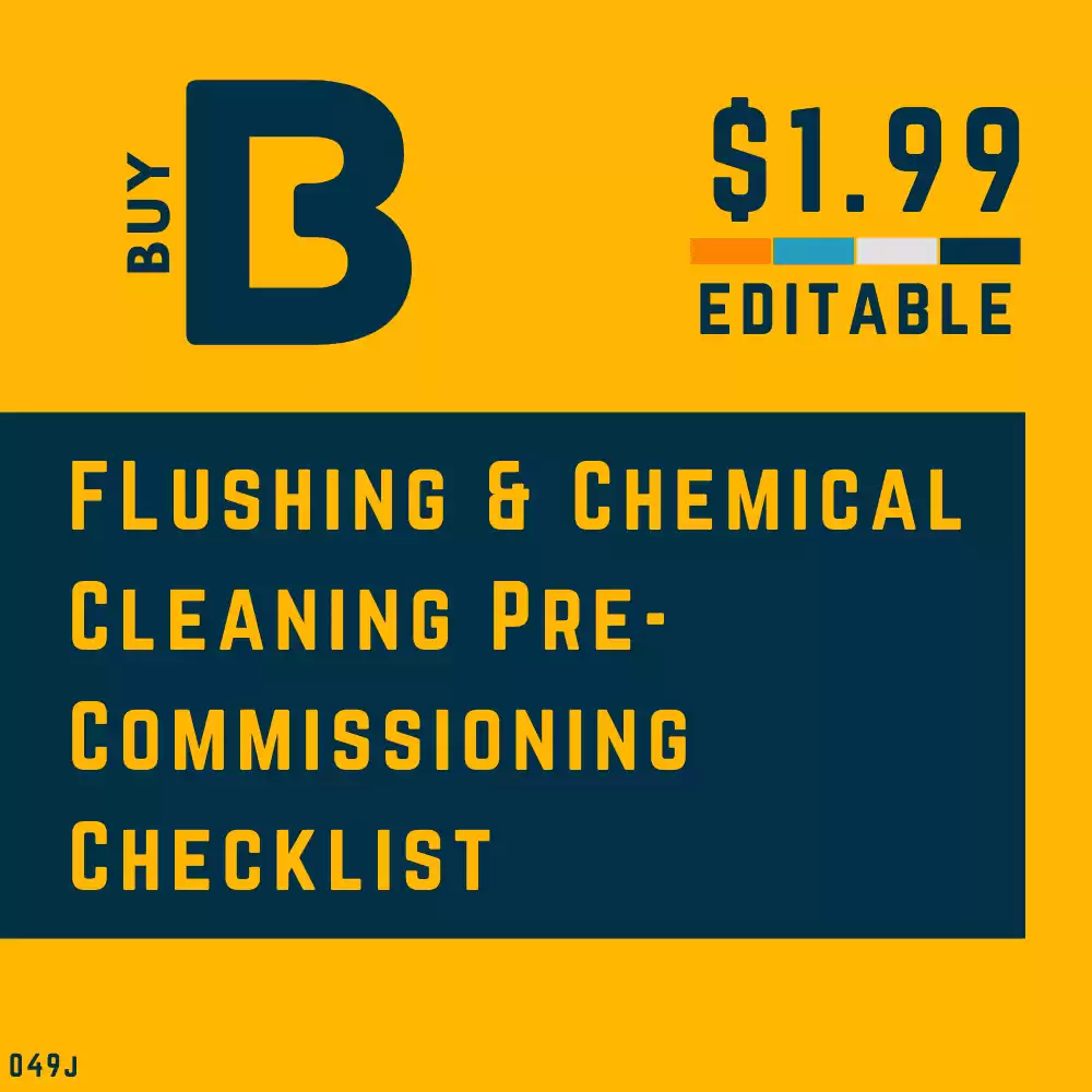Flushing & Chemical Cleaning Checklist [MS Word] + [MS Excel]