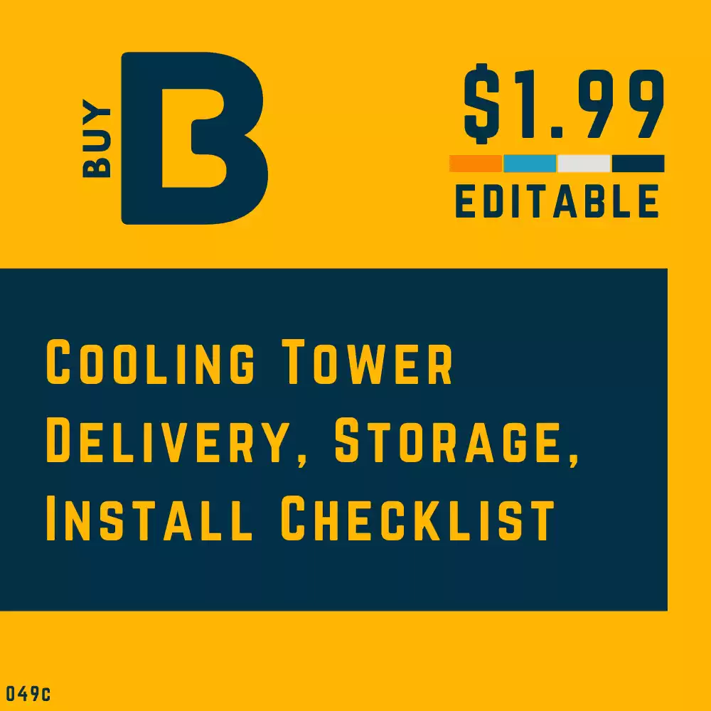 Cooling Tower Pre-Functional Testing Checklist [MS Word] + [MS Excel]