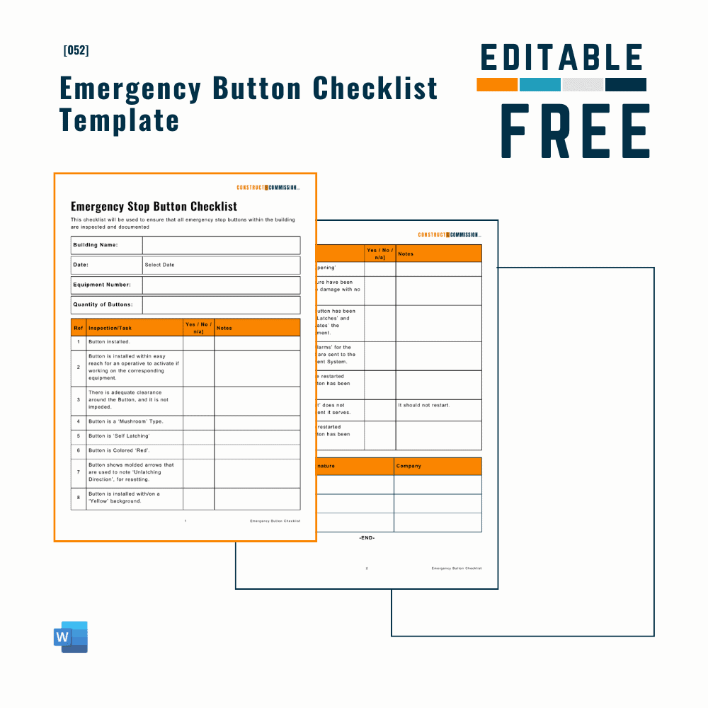 Emergency Button Checklist [MS Word]