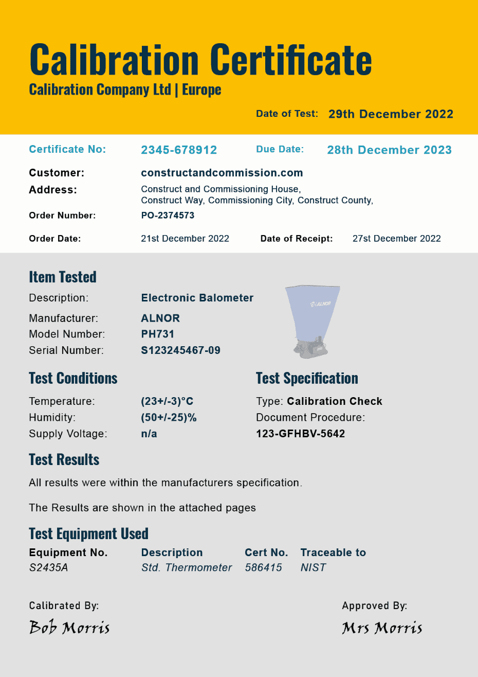 CALIBRATION CERTIFICATES What They Are And Why They Matter