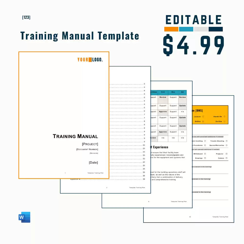 Training Manual Template [MS Word]