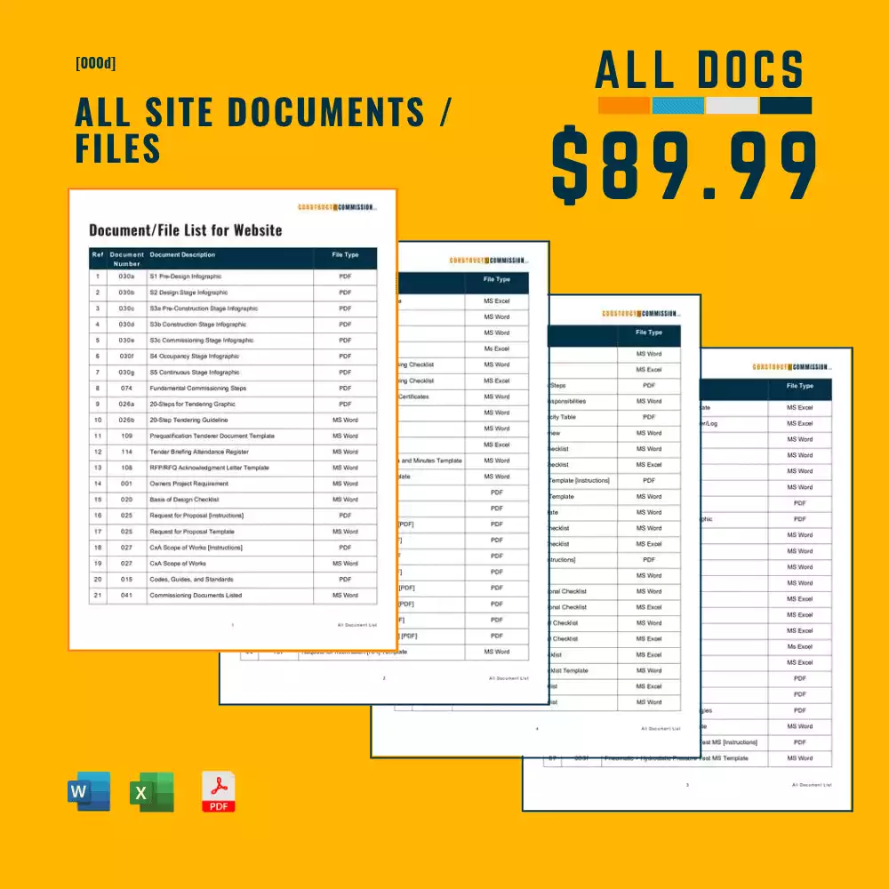 Buy All 116No. Site Commissioning Documents