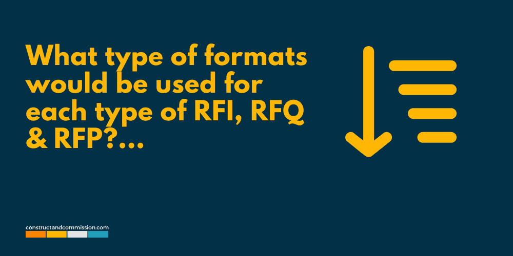 RFI, RFQ & RFP what are the Formats that can be used?