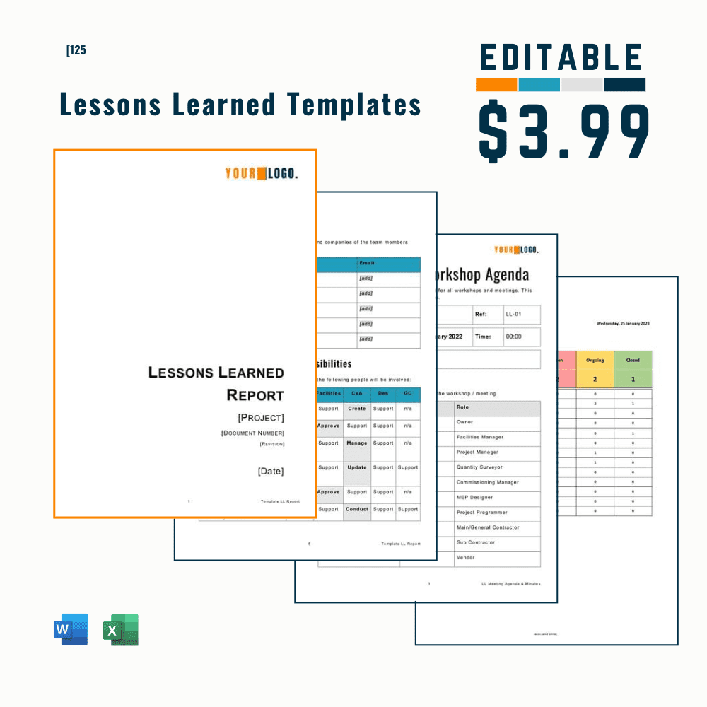 Lessons Learned Templates [MS Word/Excel]